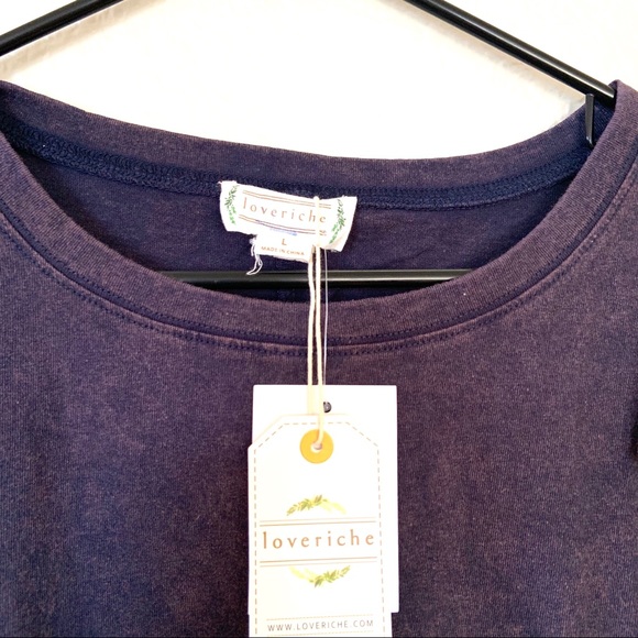 Love Riche Washed Ruffle Cold Shoulder Tee L - Picture 2 of 5